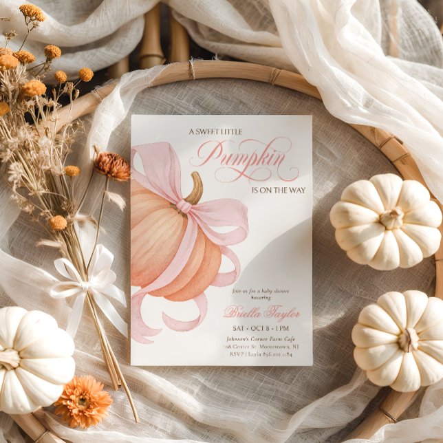 Convite Arco rosa Pequeno Chá de fraldas Elegante de Abóbo (Criador carregado)