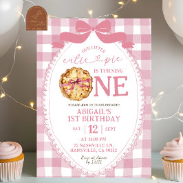 Convite Arco Rosa Préppy Coquette Primeiro Aniversário