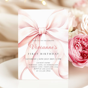 Convite Arco Rosa Primeiro Aniversário