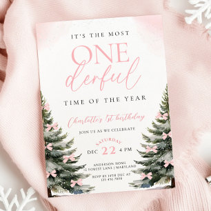 Convite Arco rosa primeiro aniversario da Onerderland Girl