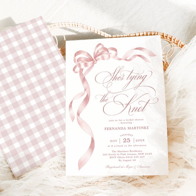 Convite Arco rosa suave Ela é Chá de panela Casando (Criador carregado)