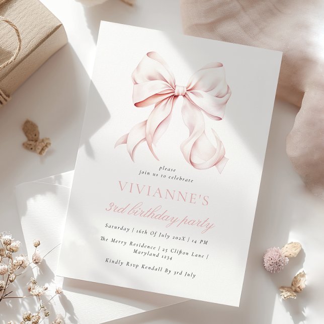 Convite Arco rosa - Terceiro aniversário (Criador carregado)