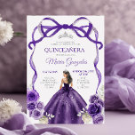 Convite Arco Roxo Escuro Princesa Silver Crown Quinceañera<br><div class="desc">EDITABLE Dark Purple Arco Princesa Silver Crown Quinceañera Convite Princesa Púrpura Elegante Princesa Floral Dresses Quinceañera 15 Girl Aniversário Convide Silver Crown Mis Quince Anos 15 Festa de aniversário</div>