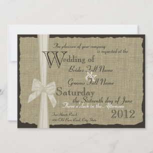 Convite Arco russo e Burlap Wedding 7,5 pol.