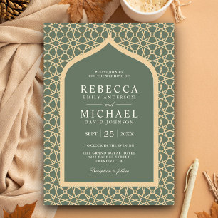 Convite Arco Rústico Boho em Treliça Verde Oliva para Casa