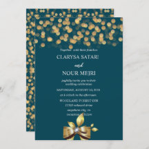 Arco simples e fresco colorido dourado e azul