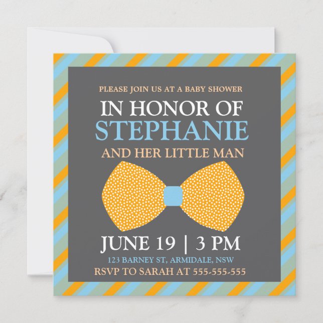 Convite Arco tie chá de bebê (Frente)