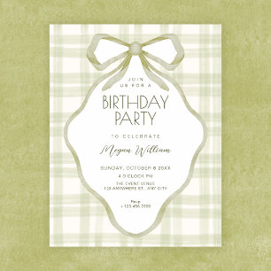 Convite Arco verde suave pastel aniversário