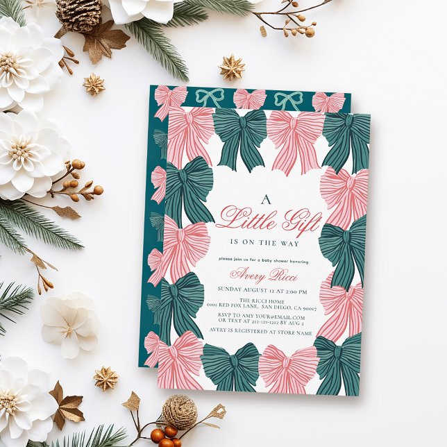 Convite Arco vermelho e verde/Chá de fraldas de coquete de (Criador carregado)