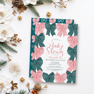 Convite Arco Vermelho e Verde/Chá de fraldas de Coquetes d