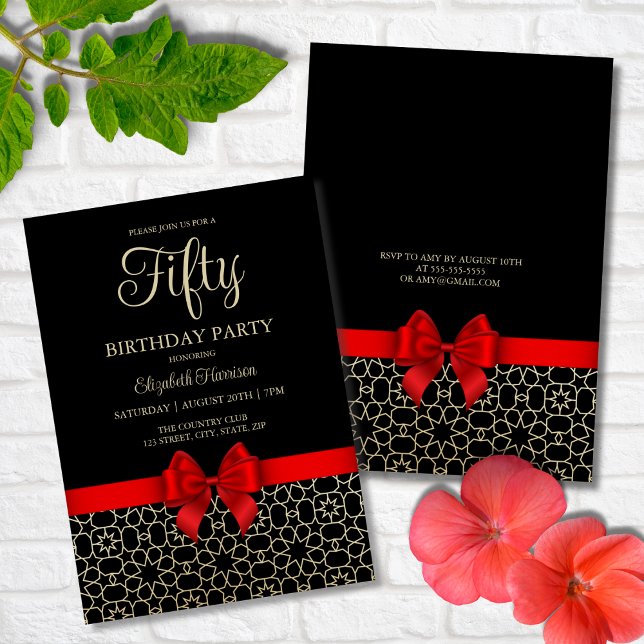 Convite Arco Vermelho Geométrico 50º Aniversário do Egito  (Criador carregado)