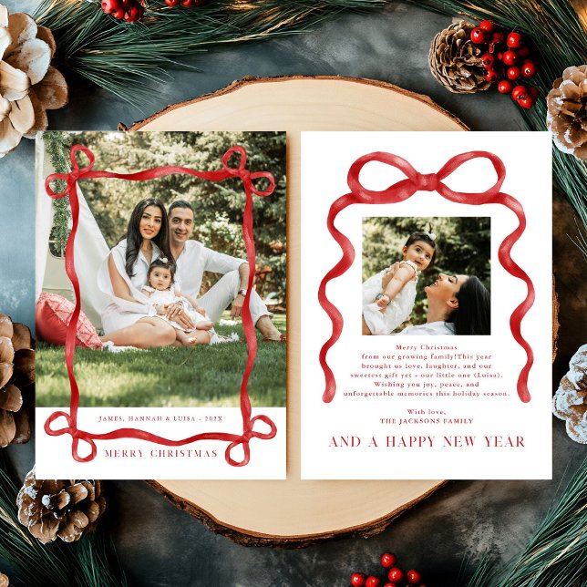 Convite Arco Vermelho Moderno Feliz Foto de Natal (Criador carregado)
