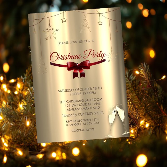 Convite Arco Vermelho,Óculos Dourados Ornamento Natal (Criador carregado)