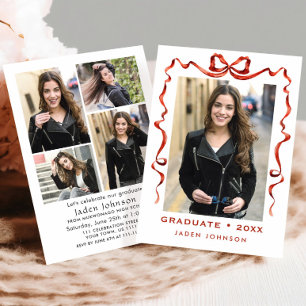 Convite Arco Vermelho Trendy Friso 5 Festa de formatura FO