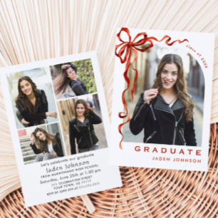Convite Arco Vermelho Trendy Friso 5 Festa de formatura FO