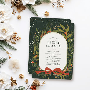 Convite Arco Vermelho  Verde de inverno Chá de panela Verd