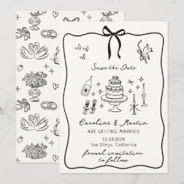 Convite Arco Whimsical, casamento puxado à mão, exceto dat