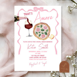 Convite Arco Whimsical, vinho italiano e pizza, que é Amor
