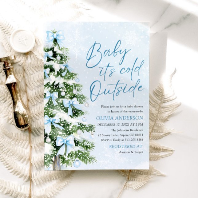 Convite Arcos azuis Bebê é frio fora do Chá de fraldas (Criador carregado)