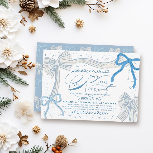 Convite Arcos azuis claros Ela é Chá de panela de Casando (Criador carregado)