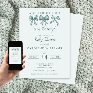 Convite Arcos Coquette Christian Child of God Baby Green