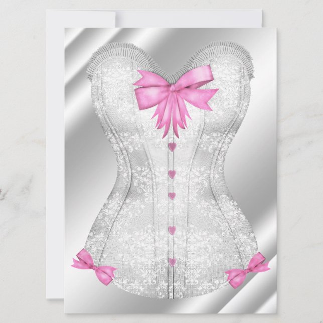 Convite Arcos cor-de-rosa branco Lingerie do conjunto (Frente)