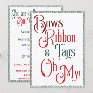 Convite Arcos De Festa De Presente, Fitas, Etiquetas, Oh M