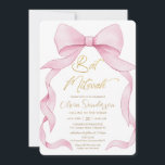 Convite Arcos de fita rosa adoráveis Bat Mitzvah<br><div class="desc">Personalize este adorável convite Bat Mitzvah, coquete rosa, com sua própria redação fácil e rapidamente, basta pressionar o botão Editar usando a ferramenta Design para reorganizar e formatar o estilo e a colocação do texto. Também disponível em formato digital de download instantâneo. No menu suspenso Choose Your Format (Escolher seu...</div>