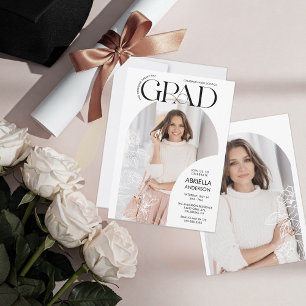 Convite Arcos de Graduação Elegantes com Quadros de Fotos