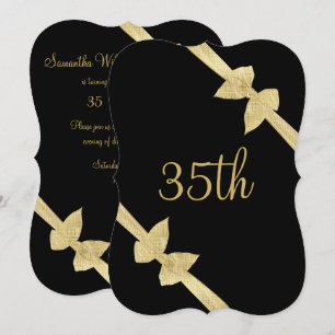 Convite Arcos de Ouro Falso Elegantes 35º Aniversário