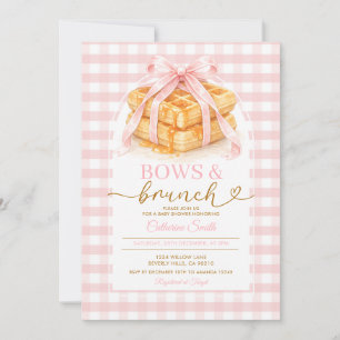 Convite Arcos e Brunch Waffle Rosa Brunch Chás de Bebê