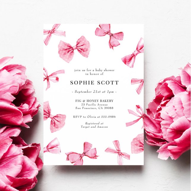 Convite Arcos Rosa Chá de fraldas de Menina (Criador carregado)