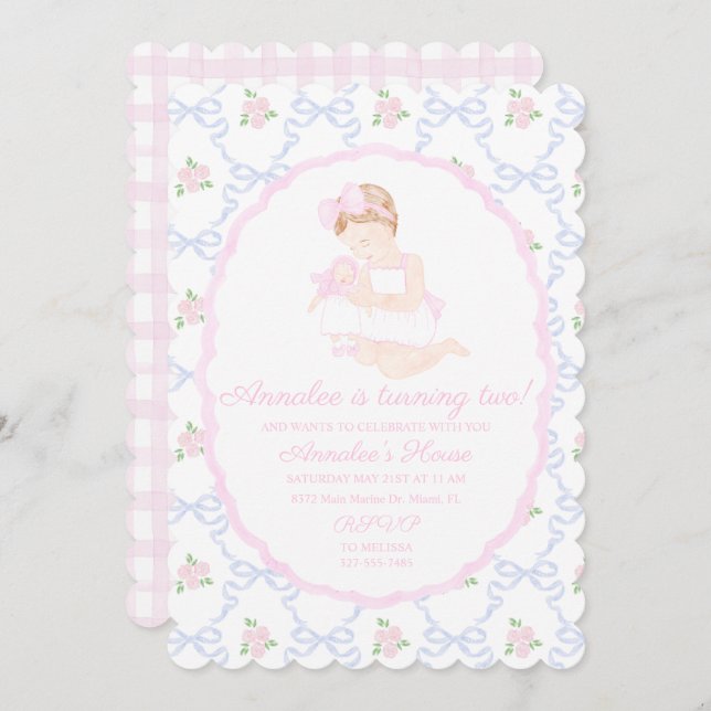 Convite Arcos Rosa e Boneca do Avô do Milênio (Frente/Verso)