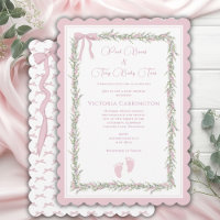 Arcos rosa e Chá de fraldas elegante de dedos para