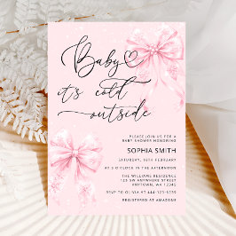 Convite Arcos Rosa Elegantes Frio Chá de fraldas Rapariga