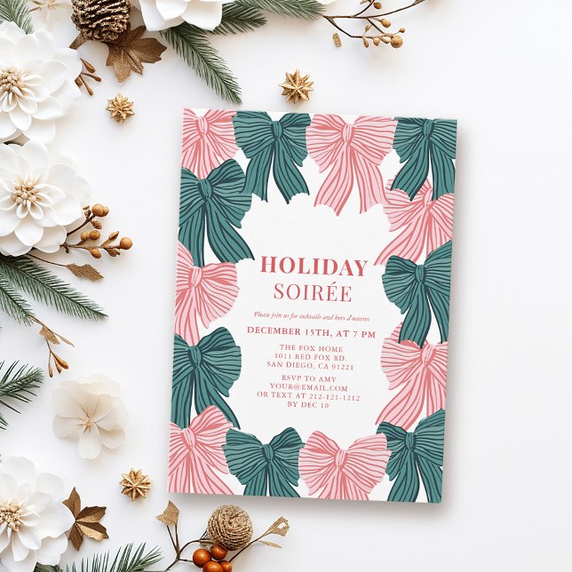 Convite Arcos Verdes e Feriados de Natal Soirée (Criador carregado)