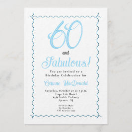 Convite Arctic Blue Sixty and Fabulous 60th Birthday Party