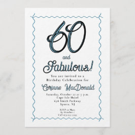 Convite Arctic Blue Sixty and Fabulous 60th Birthday Party