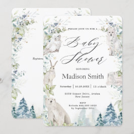 Convite Árctico Inverno Chá de fraldas alpino Neutro  