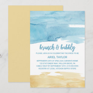 Convite Areia Aquarela e Brunch do Mar e Borracha