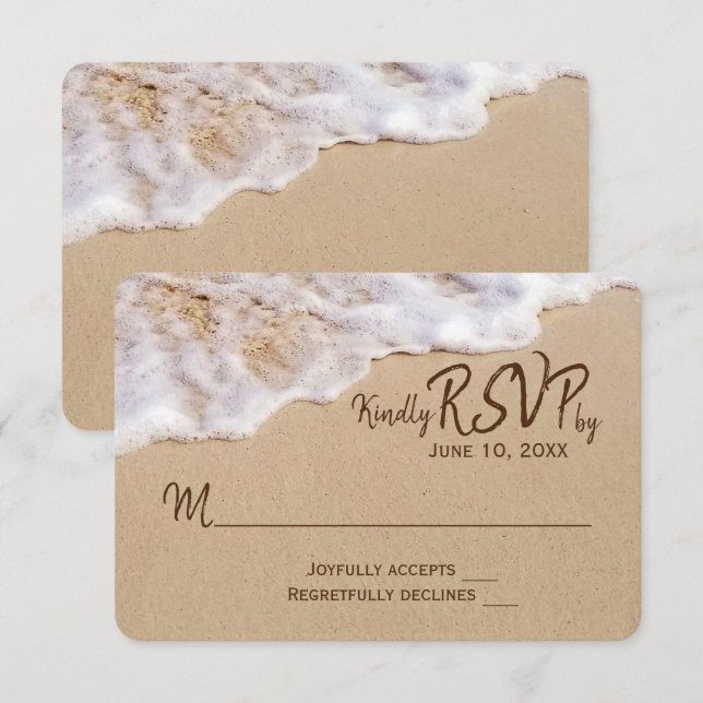 Convite Areia da Praia Oceânica RSVP (Frente/Verso)