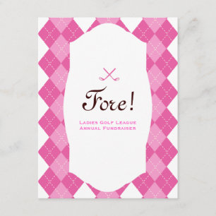 Convite Argyle do Partido de Golfe das Mulheres Rosa