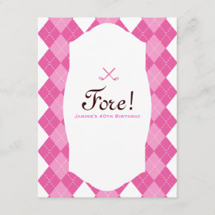 Convite Argyle do Partido de Golfe das Mulheres Rosa