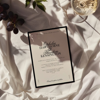 Convite Aria | Black and Beige Minimal Elegant Wedding
