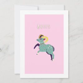 Convite Áries Rosa, impressão de signo zodiacal, signo est