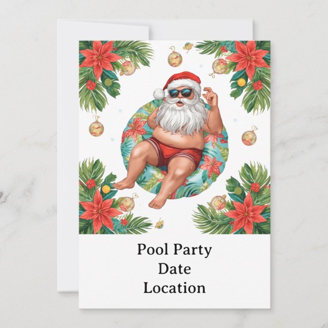 Convite Arizona Christmas themed Pool Party (Frente)