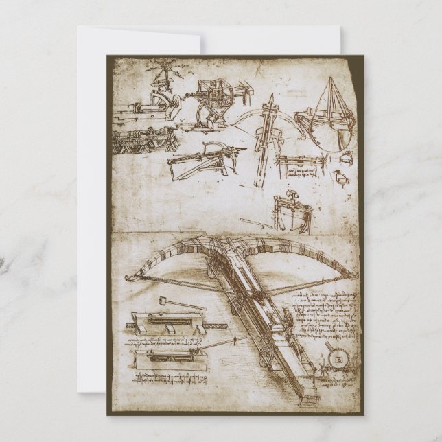 Convite Arma de Besta Gigante de Leonardo da Vinci (Frente)