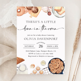 Convite Arma no Chá de fraldas da padaria minimalista de f