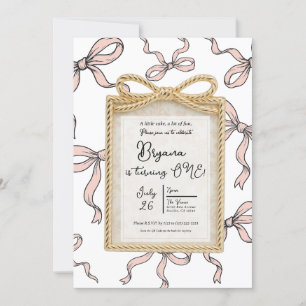 Convite Armação de Arco Dourado Arco com Laço Rosa Primeir