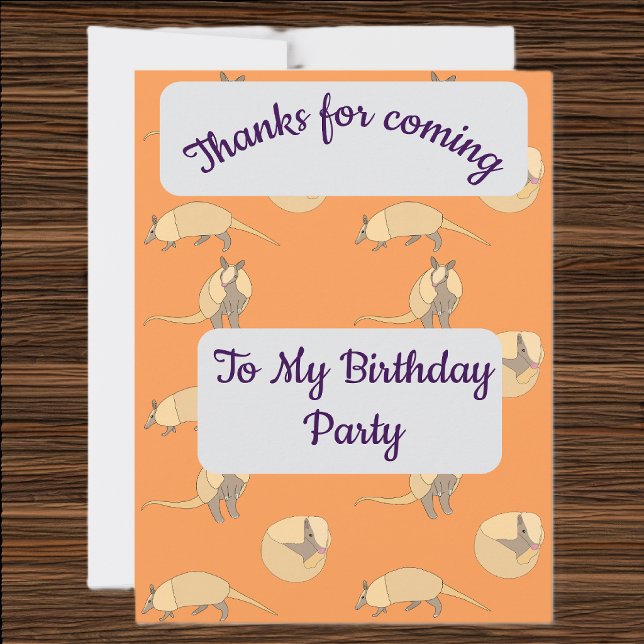 Convite Armadillos Thank you Card (Criador carregado)